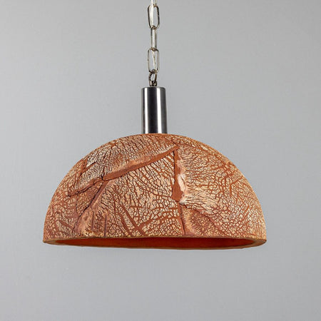 Kauri Bespoke ceramic dome ceiling pendant 37cm Red Iron