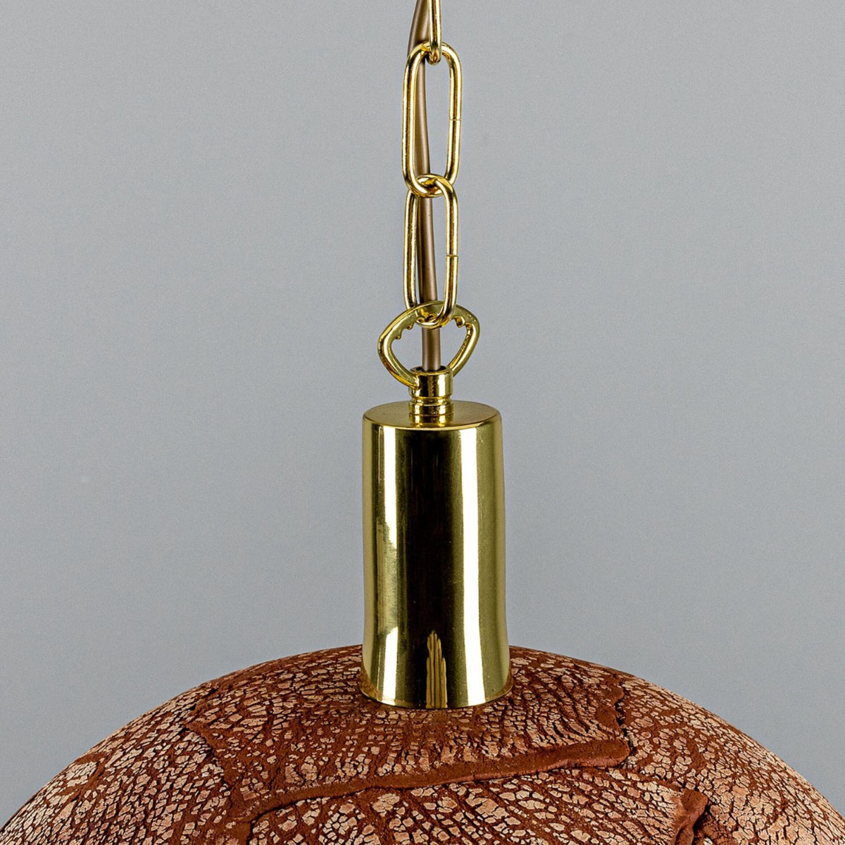 Kauri Bespoke ceramic dome ceiling pendant 37cm Red Iron