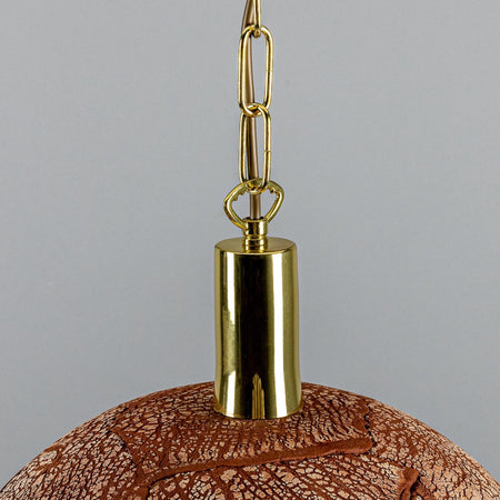 Kauri Bespoke ceramic dome ceiling pendant 37cm Red Iron