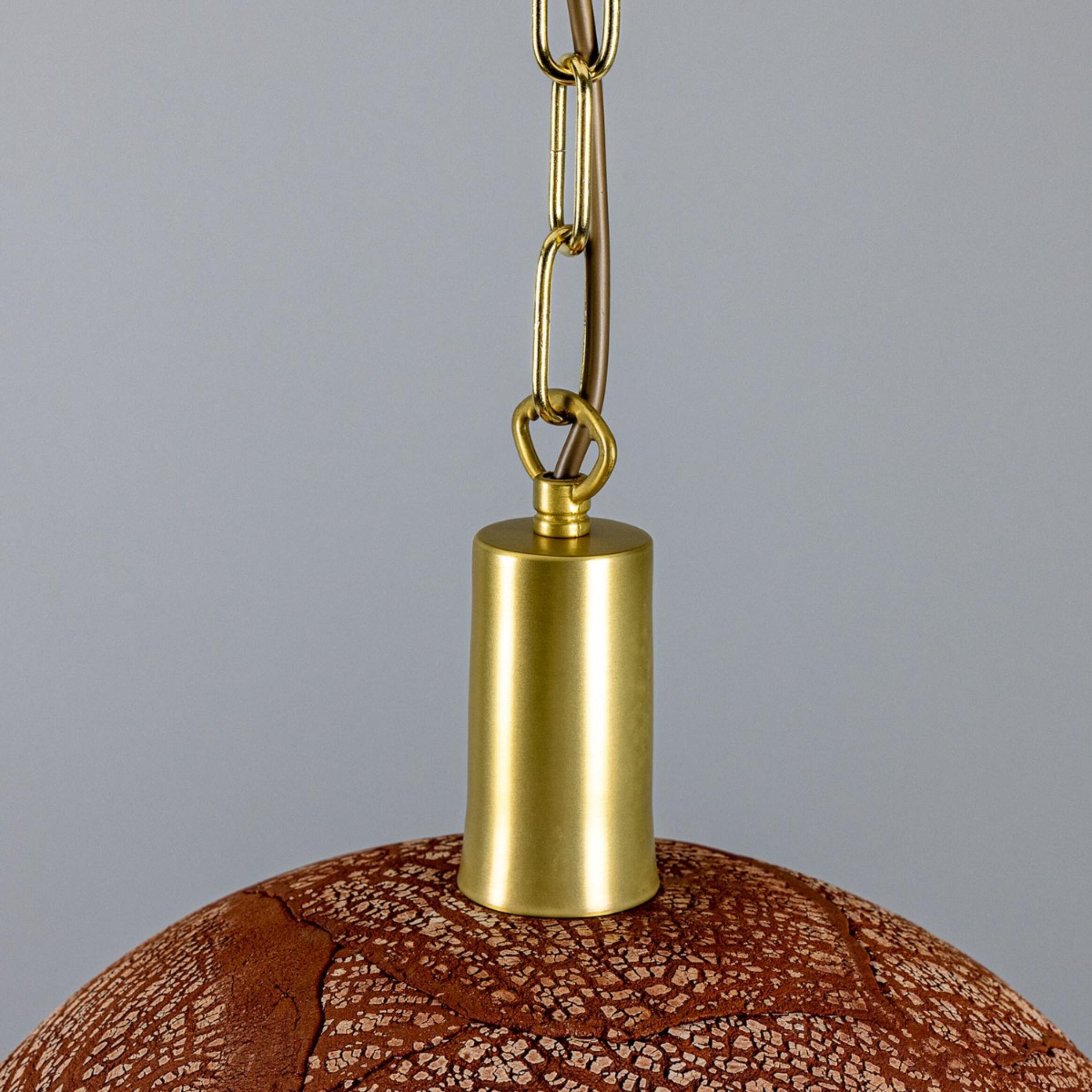 Kauri Bespoke ceramic dome ceiling pendant 37cm Red Iron