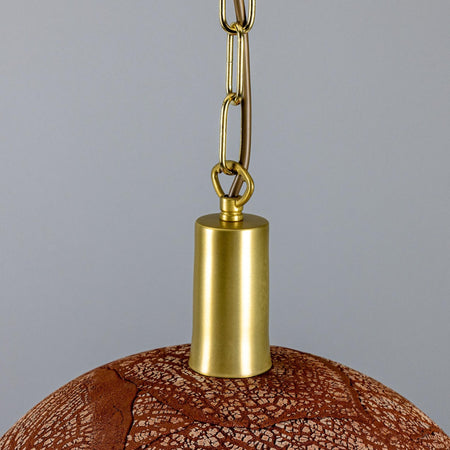 Kauri Bespoke ceramic dome ceiling pendant 37cm Red Iron