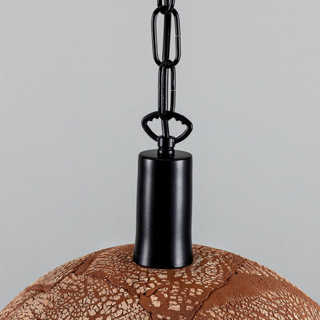Kauri Bespoke ceramic dome ceiling pendant 37cm Red Iron