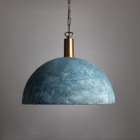 Kauri Bespoke ceramic dome ceiling pendant 37cm Blue Earth