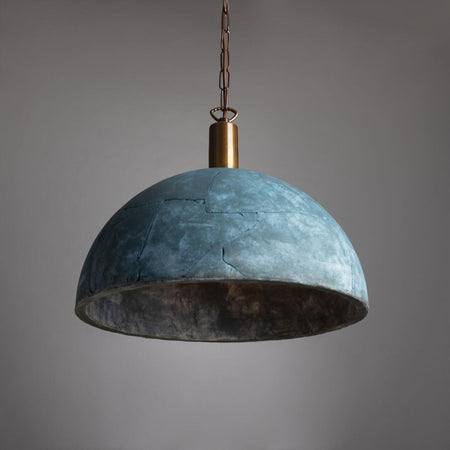 Kauri Bespoke ceramic dome ceiling pendant 37cm Blue Earth