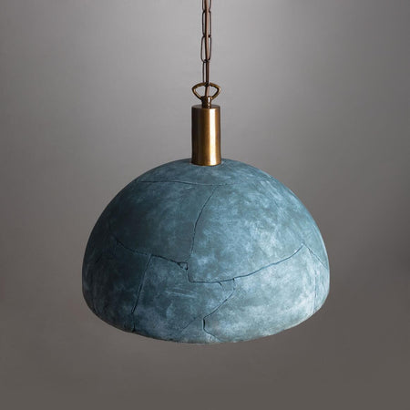 Kauri Bespoke ceramic dome ceiling pendant 37cm Blue Earth