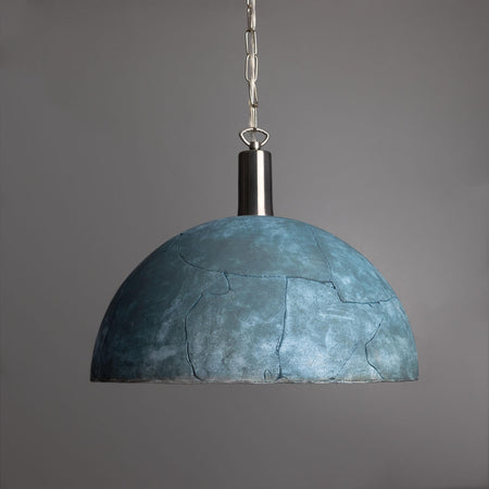 Kauri Bespoke ceramic dome ceiling pendant 37cm Blue Earth