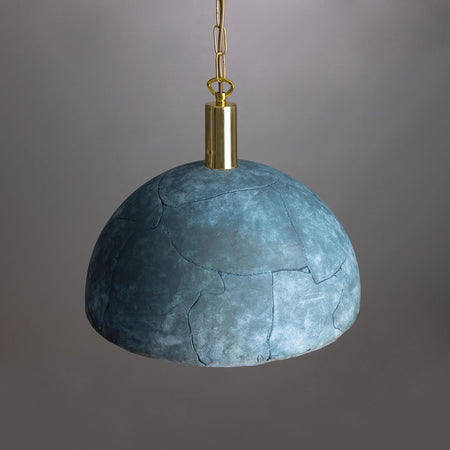 Kauri Bespoke ceramic dome ceiling pendant 37cm Blue Earth