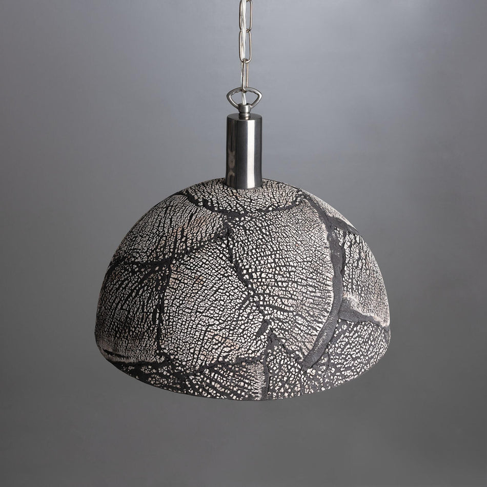 Kauri Bespoke ceramic dome ceiling pendant 37cm black Clay