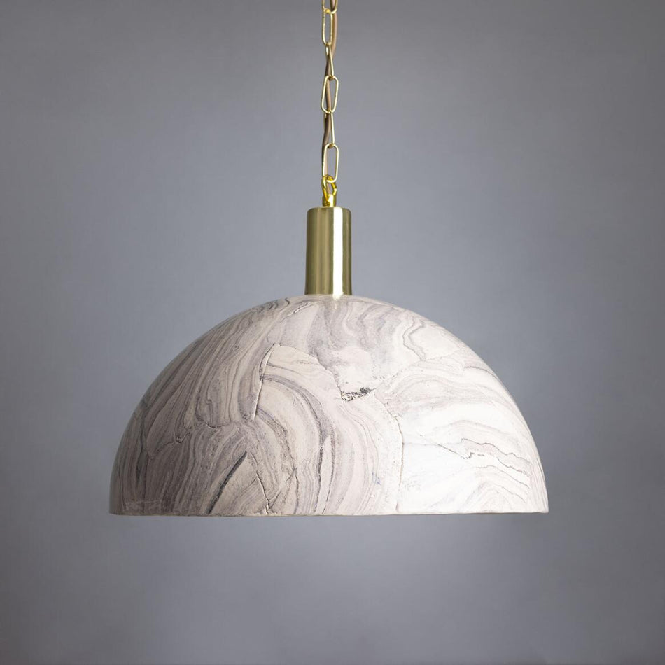 Kauri Bespoke ceramic Marbled dome ceiling pendant 37cm