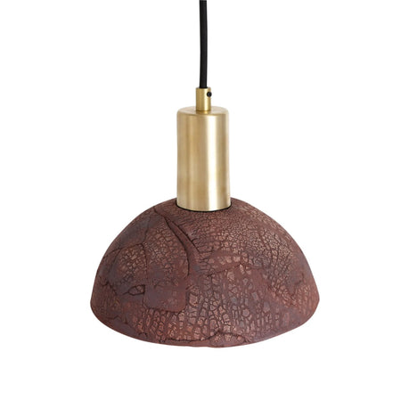 Kauri Bespoke ceramic small dome ceiling pendant 20cm Red Clay