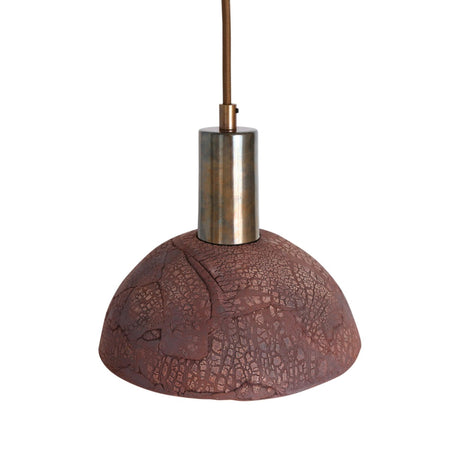 Kauri Bespoke ceramic small dome ceiling pendant 20cm Red Clay