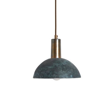 Kauri Bespoke ceramic small dome ceiling pendant 20cm Blue earth