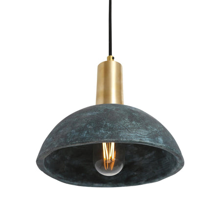 Kauri Bespoke ceramic small dome ceiling pendant 20cm Blue earth