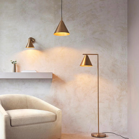 Cape pendant light antique brass