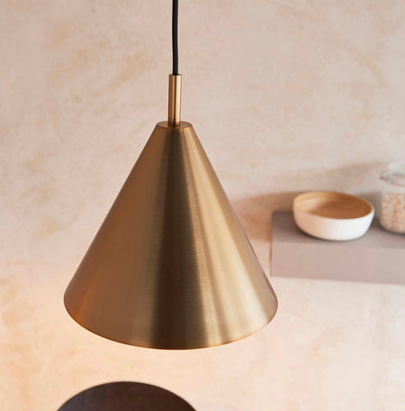 Cape pendant light antique brass