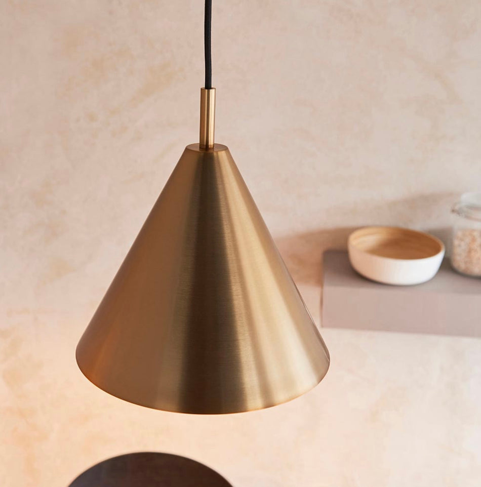 Cape pendant light antique brass