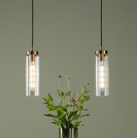 Jodelle Pendant Polished Bronze and Glass