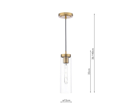 Jodelle Pendant Polished Bronze and Glass