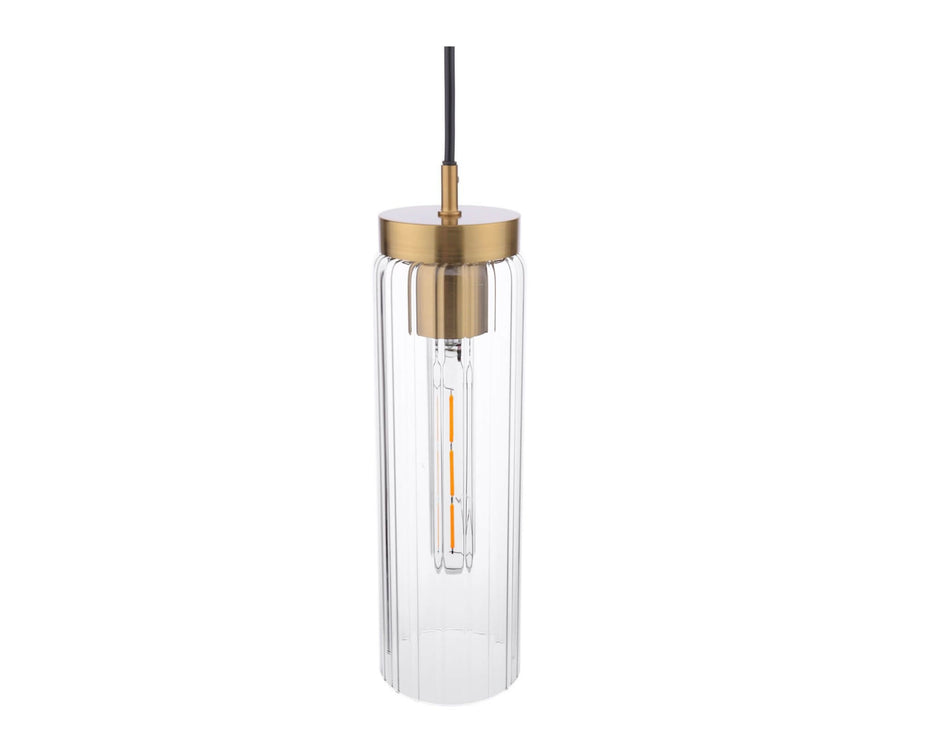 Jodelle Pendant Polished Bronze and Glass