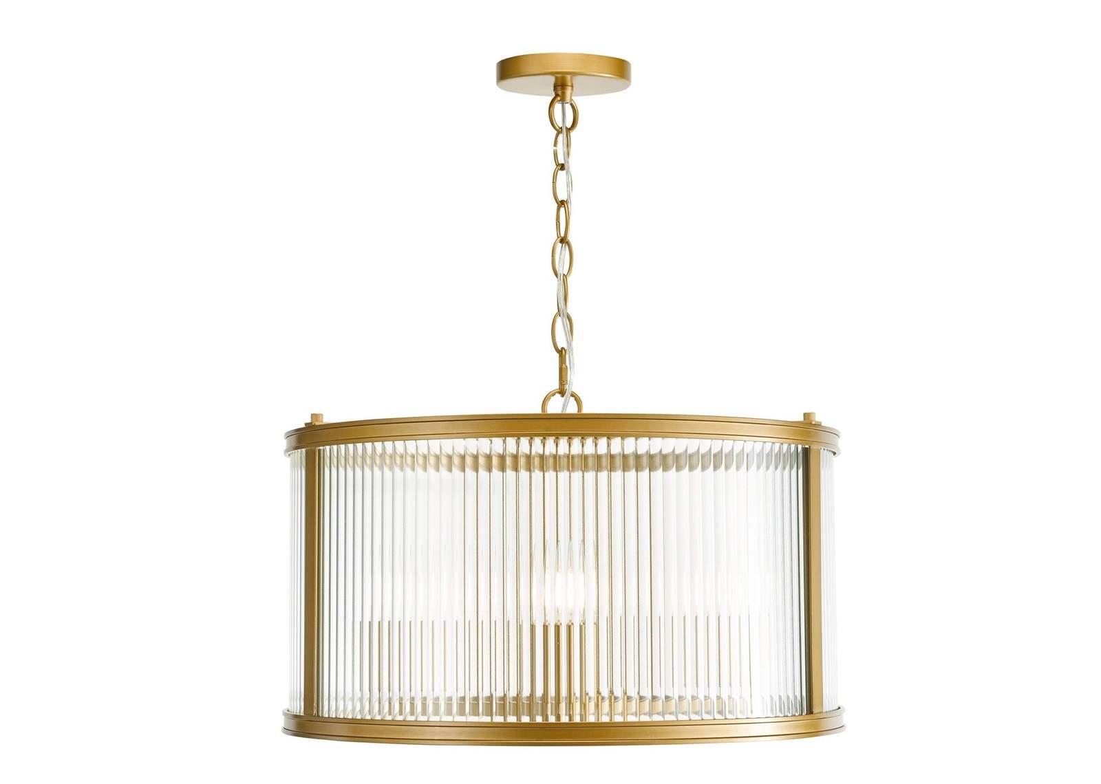 Bianka 3 Light Pendant Bronze and Ribbed Glass