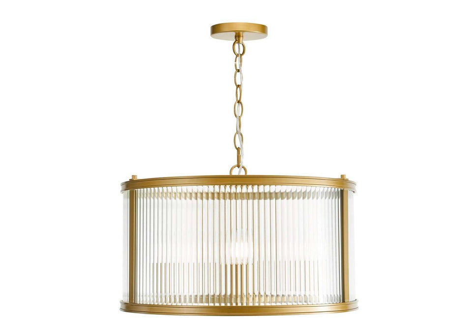 Bianka 3 Light Pendant Bronze and Ribbed Glass