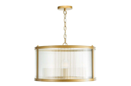 Bianka 3 Light Pendant Bronze and Ribbed Glass