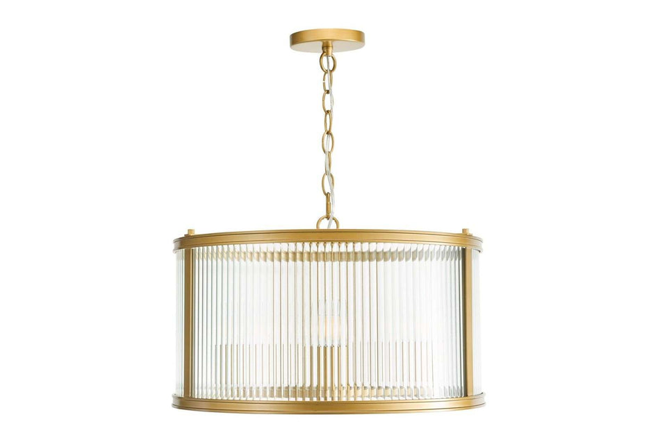 Bianka 3 Light Pendant Bronze and Ribbed Glass
