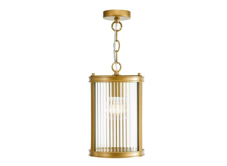 Bianka Bronze Pendant Ribbed Glass