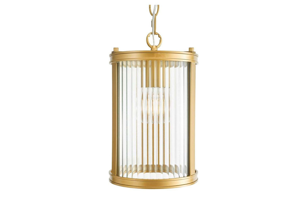 Bianka Bronze Pendant Ribbed Glass