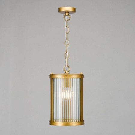 Bianka Bronze Pendant Ribbed Glass