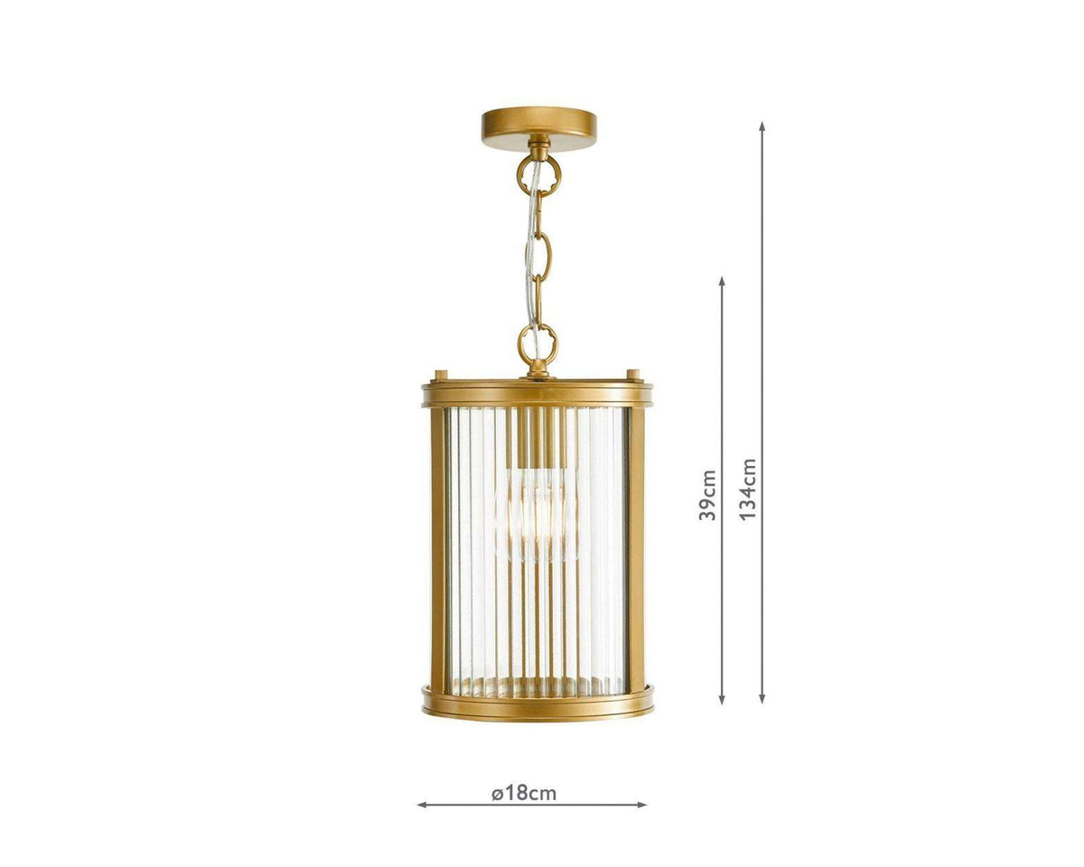 Bianka Bronze Pendant Ribbed Glass