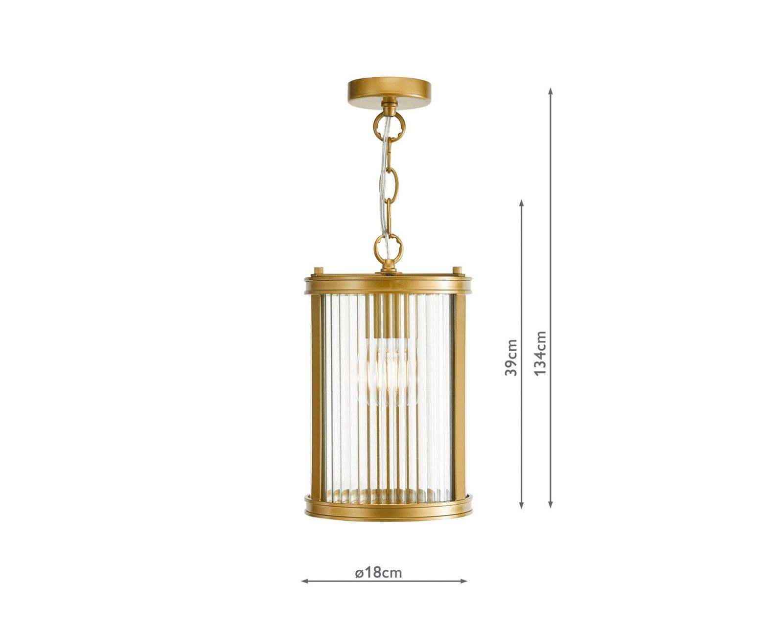Bianka Bronze Pendant Ribbed Glass