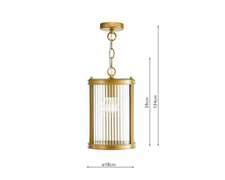 Bianka Bronze Pendant Ribbed Glass