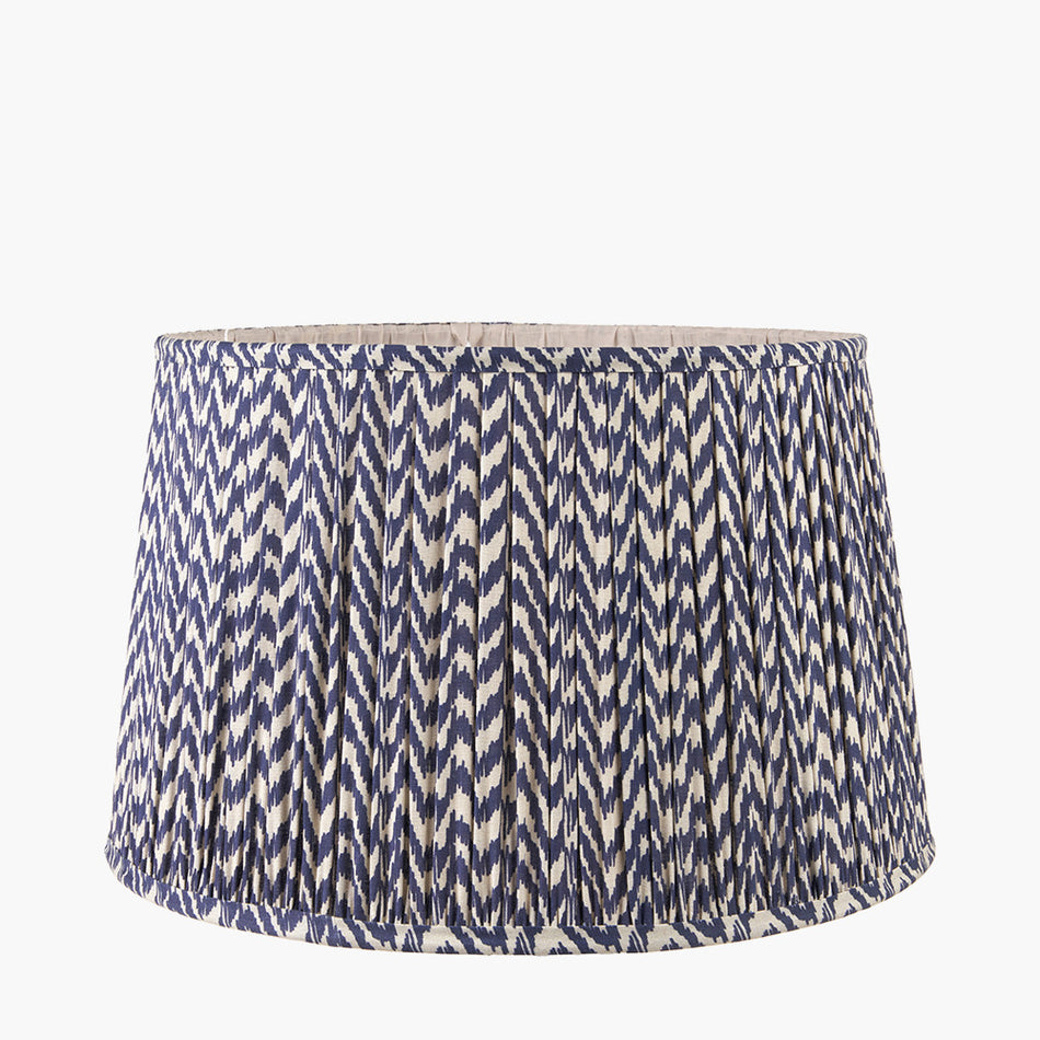 Vienna Blue Chevron Mushroom Pleat Lampshade