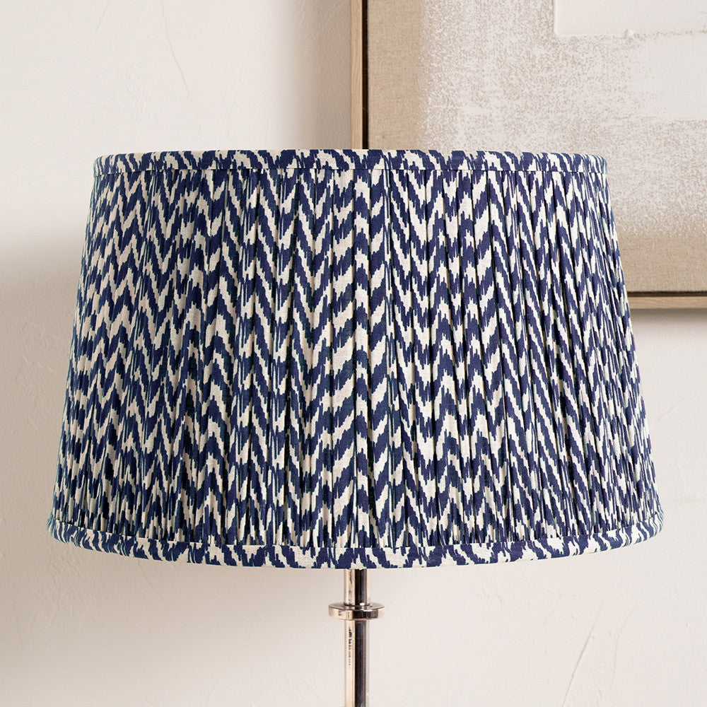 Vienna Blue Chevron Mushroom Pleat Lampshade