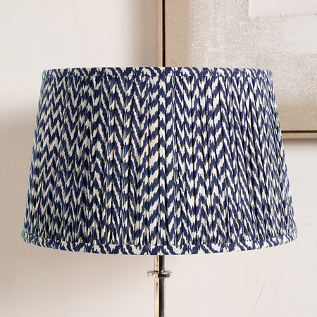 Vienna Blue Chevron Mushroom Pleat Lampshade