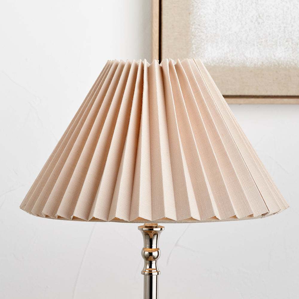 Amelia 45cm Natural Linen Hard Pleat Tapered Lampshade