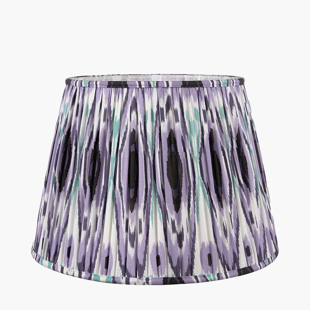 Izara Lilac Ikat Patterned Mushroom Pleat Tapered Lampshade