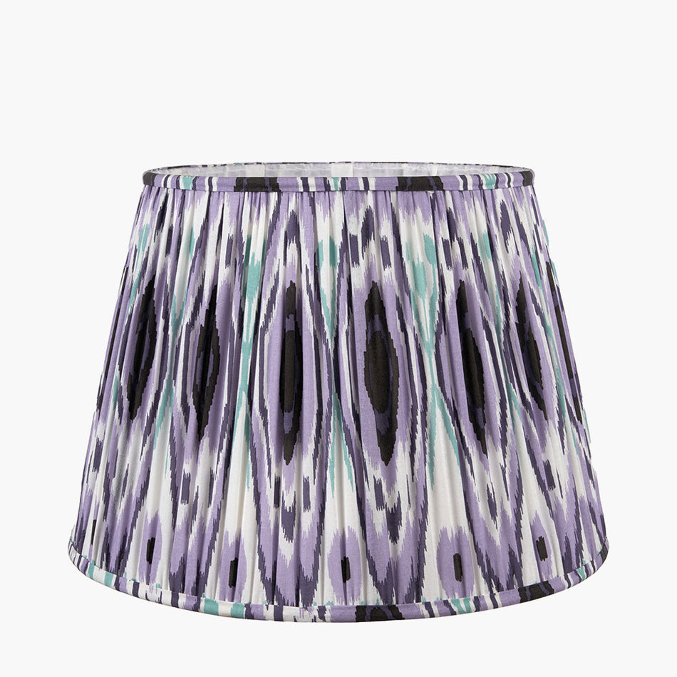 Izara Lilac Ikat Patterned Mushroom Pleat Tapered Lampshade