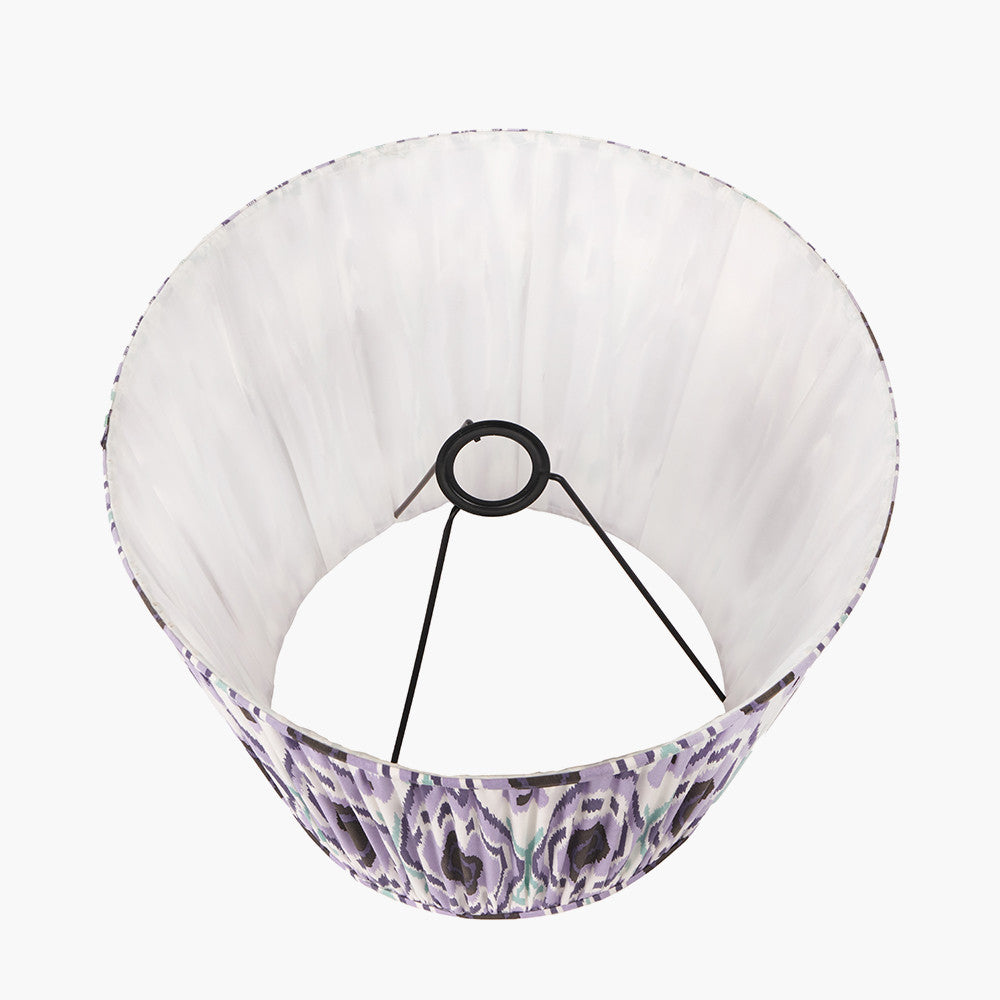 Izara Lilac Ikat Patterned Mushroom Pleat Tapered Lampshade