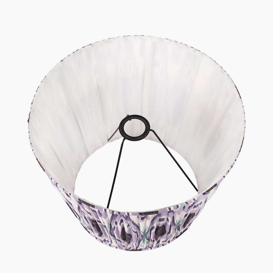 Izara Lilac Ikat Patterned Mushroom Pleat Tapered Lampshade