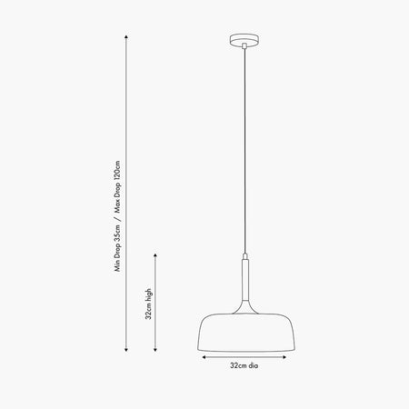 Anke Grey Matt Domed Metal ceiling Pendant Copy