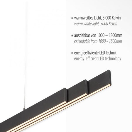 Modern home LED extendable pendant in antracite