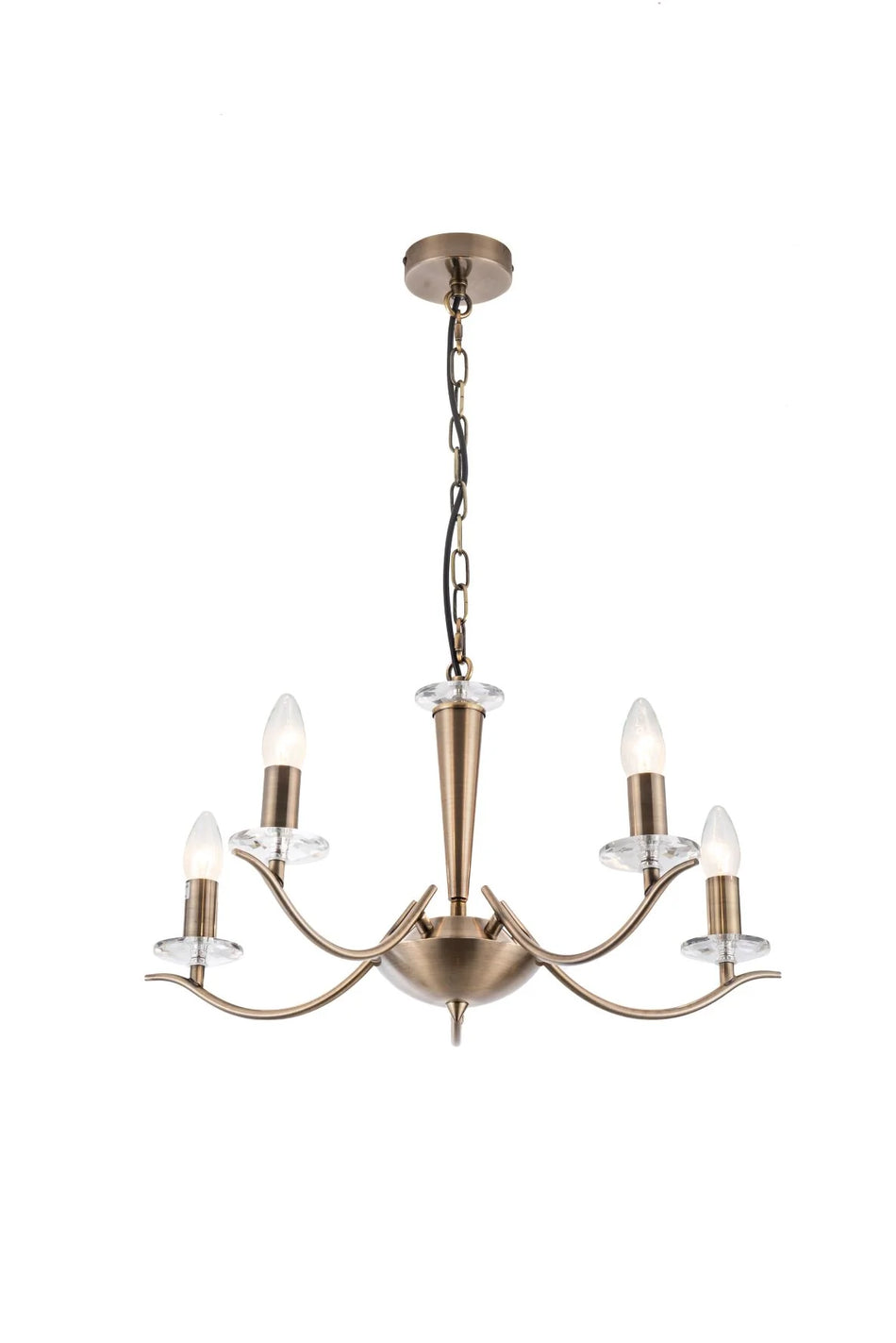 5 Arm Antique brass ceiling light pendant