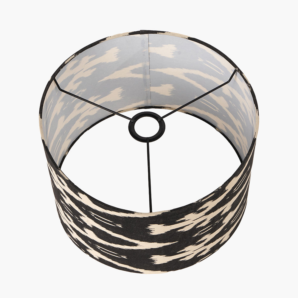 Lars black Ikat Patterned Cylinder Shade