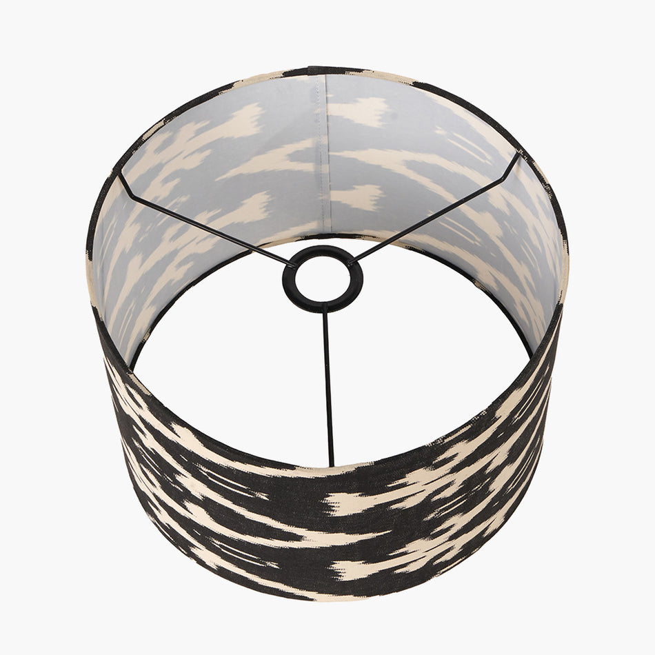 Lars black Ikat Patterned Cylinder Shade