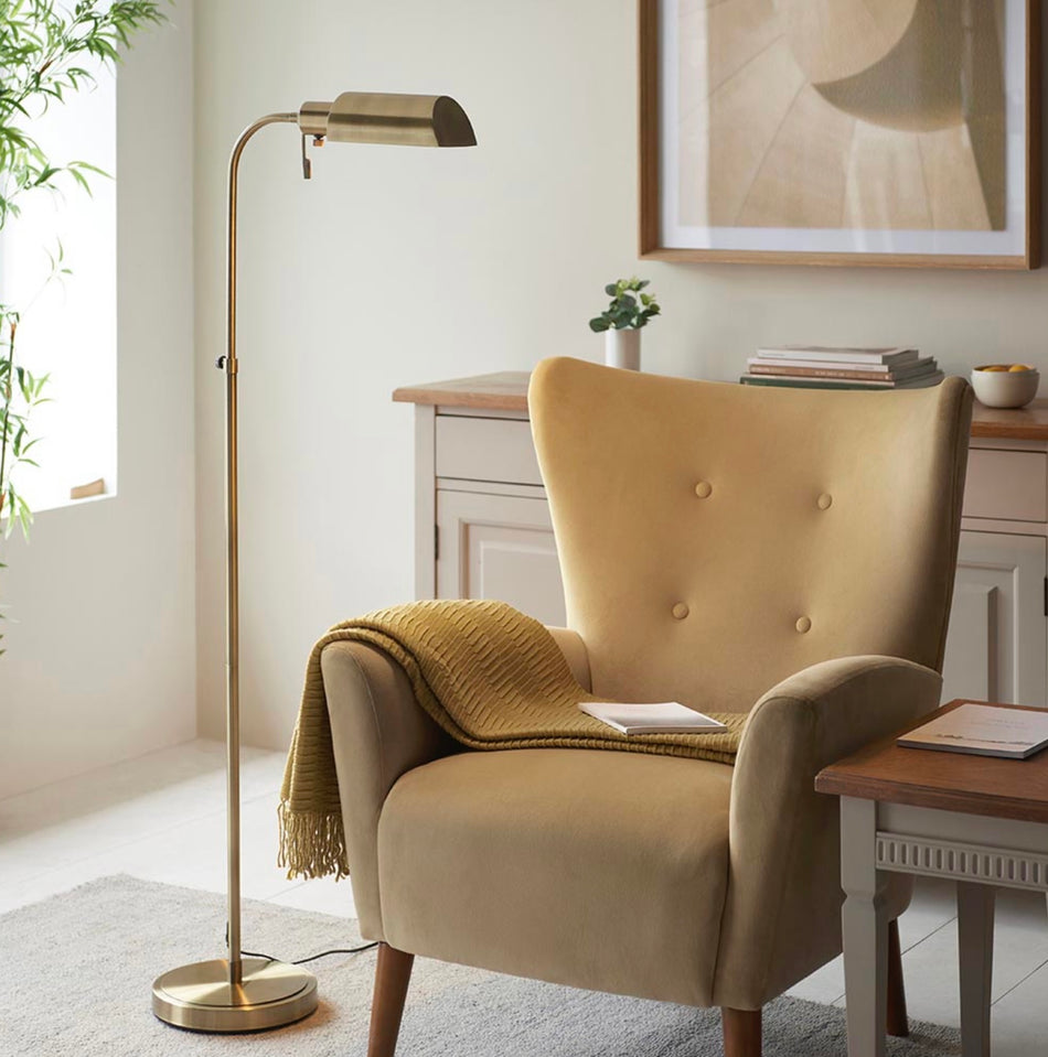 Pharmacy Antique Brass Reader Floor Lamp
