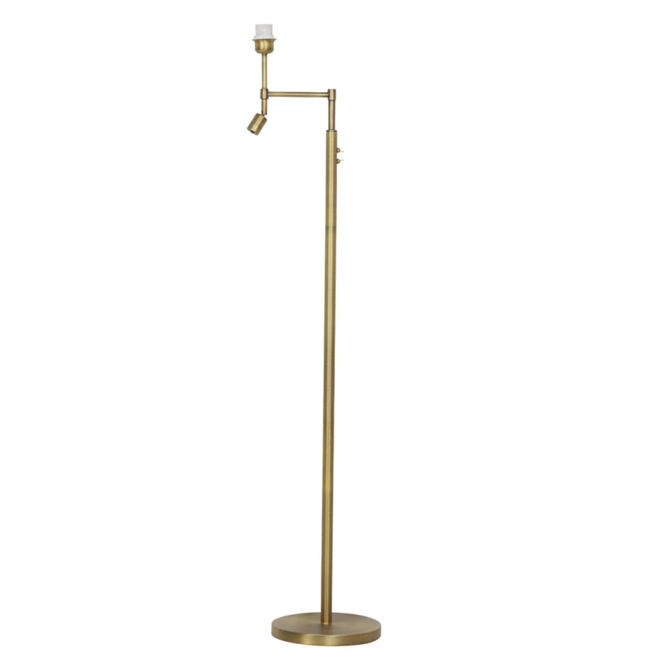 MONTANA double floor lamp Antique Brass with LED reading light