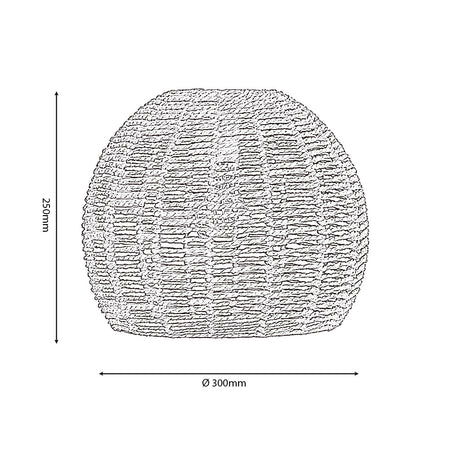 Natural Rattan Dome Pendant medium