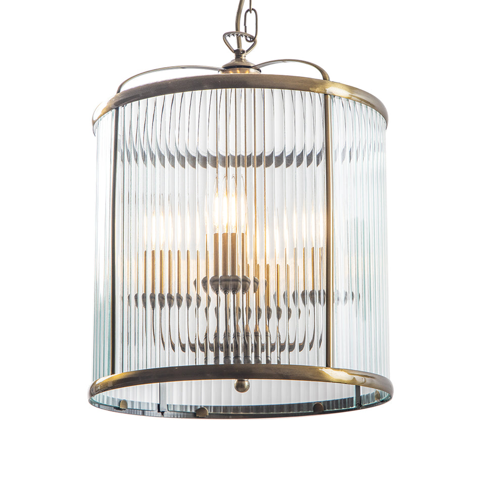 Fern Ribbed glass 4 Light Lantern